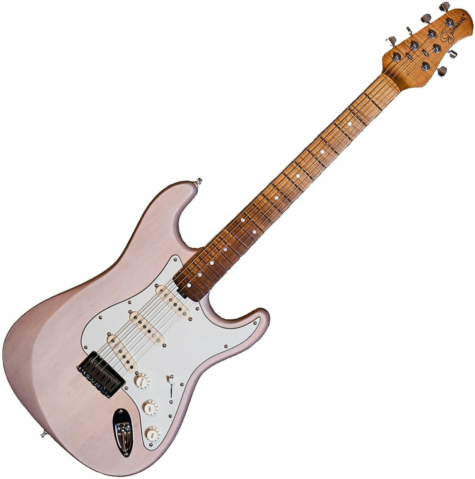 Electric guitar Grunt Strat Classic Transparent White (Damaged)