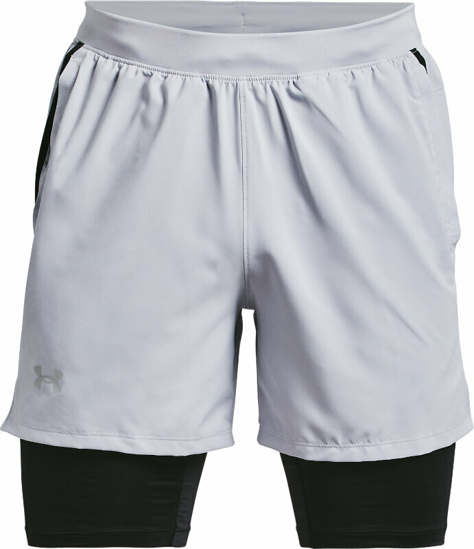 Bežecké kraťasy Under Armour Men's UA Launch 5'' 2-in-1 Shorts Mod Gray/Black 2XL Bežecké kraťasy