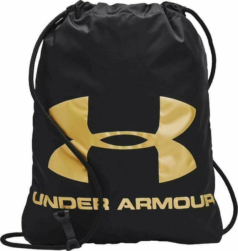 Lifestyle Backpack / Bag Under Armour UA Ozsee Sackpack Black/Metallic Gold 16 L Gymsack