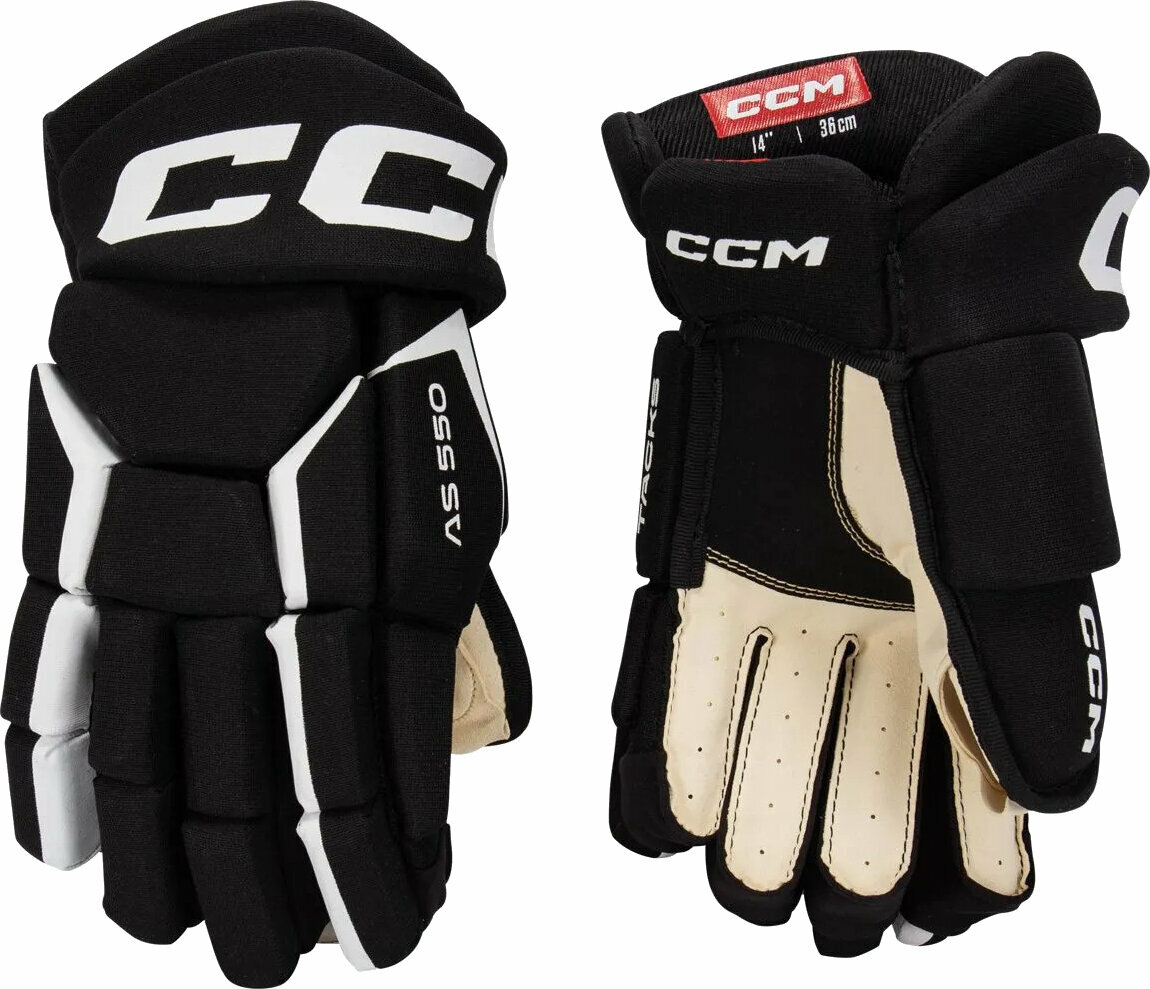 Hockey Gloves CCM Tacks AS 550 SR 14 Black/White Hockey Gloves
