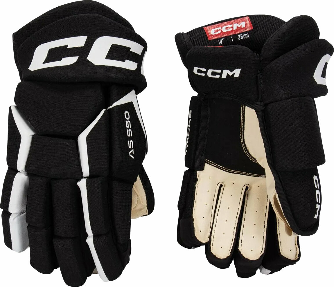 Hoki kesztyű CCM Tacks AS 550 SR 14 Black/White Hoki kesztyű