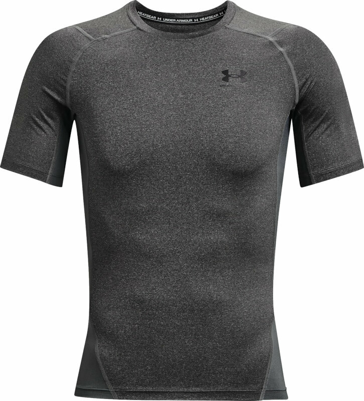 Fitness shirt Under Armour Men's HeatGear Armour Short Sleeve Carbon Heather/Black XL Fitness shirt