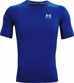 Фитнес тениска Under Armour Men's HeatGear Armour Short Sleeve Royal/White XL Фитнес тениска - 1