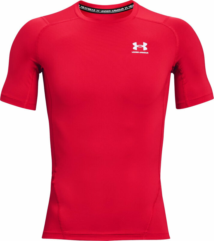 Träning T-shirt Under Armour Men's HeatGear Armour Short Sleeve Red/White M Träning T-shirt
