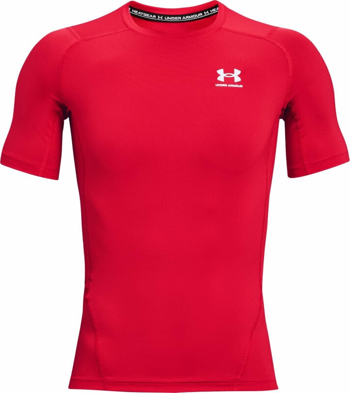 Fitness póló Under Armour Men's HeatGear Armour Short Sleeve Red/White 2XL Fitness póló