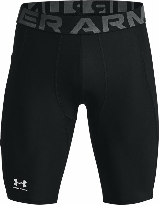 Sous-vêtements de course Under Armour Men's HeatGear Pocket Long Shorts Black/White XL Sous-vêtements de course