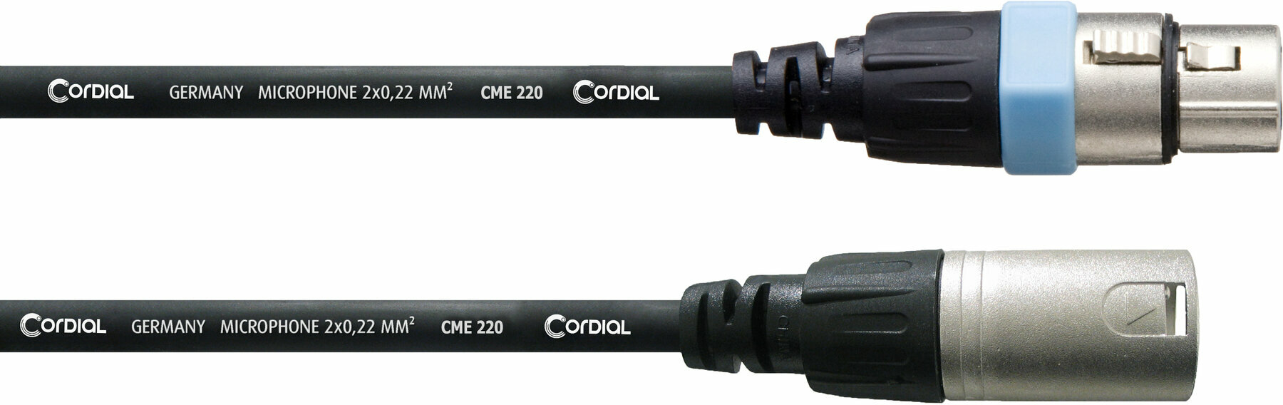 Câble pour microphone Cordial CCM 0,5 FM Noir 0,5 m