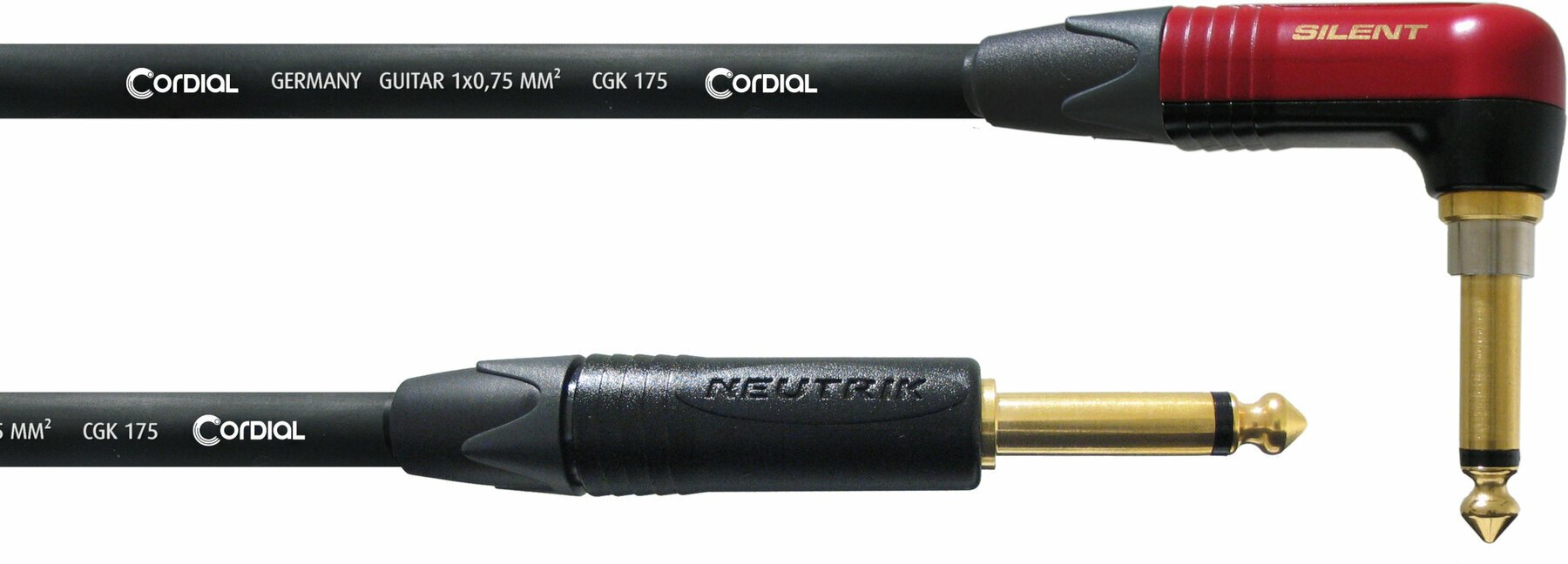 Nástrojový kabel Cordial CSI 3 RP Silent Černá 3 m Rovný - Lomený