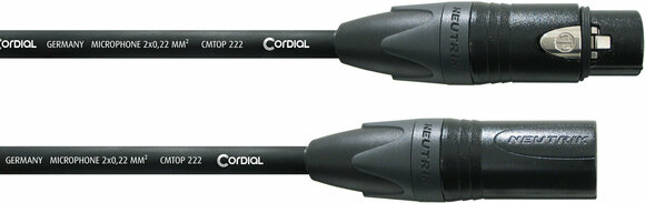 Mikrofonski kabel Cordial CSM 10 FM Gold Crna 10 m - 1