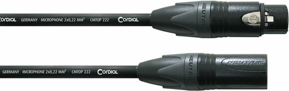 Mikrofónový kábel Cordial CSM 5 FM Gold Čierna 5 m - 1