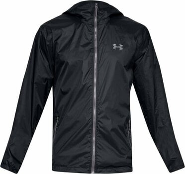 Running jacket Under Armour Men's UA Storm Forefront Rain Jacket Black/Steel L Running jacket - 1