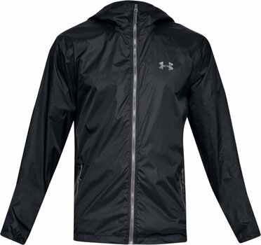 Running jacket Under Armour Men's UA Storm Forefront Rain Jacket Black/Steel 2XL Running jacket - 1