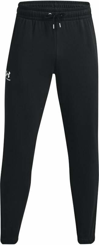 Fitness nohavice Under Armour Men's UA Essential Fleece Joggers Black/White S Fitness nohavice