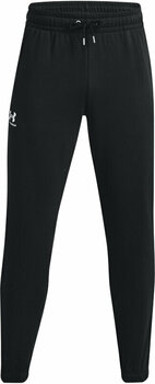 Fitnes hlače Under Armour Men's UA Essential Fleece Joggers Black/White S Fitnes hlače - 1
