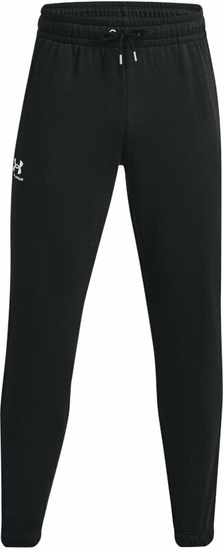 Fitness kalhoty Under Armour Men's UA Essential Fleece Joggers Black/White L Fitness kalhoty