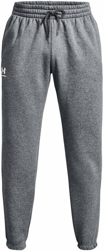 Fitness spodnie Under Armour Men's UA Essential Fleece Joggers Pitch Gray Medium Heather/White S Fitness spodnie