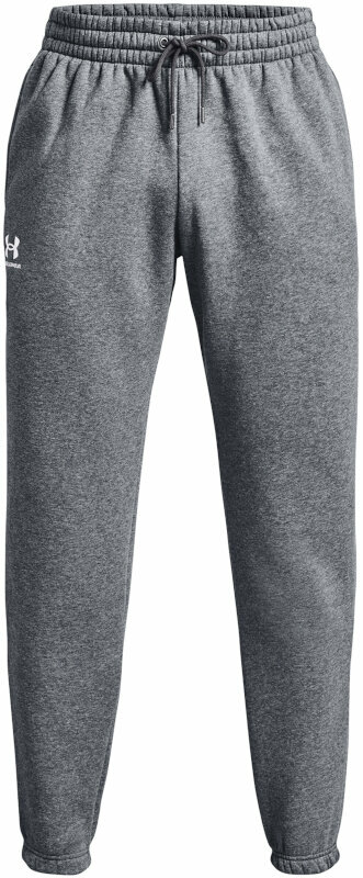 Fitness hlače Under Armour Men's UA Essential Fleece Joggers Pitch Gray Medium Heather/White L Fitness hlače