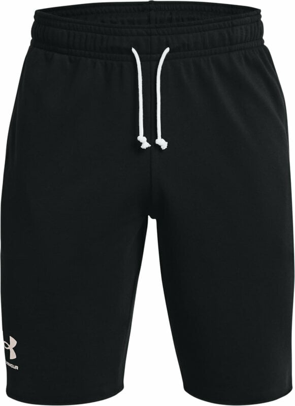 Fitness pantaloni Under Armour Men's UA Rival Terry Shorts Black/Onyx White M Fitness pantaloni