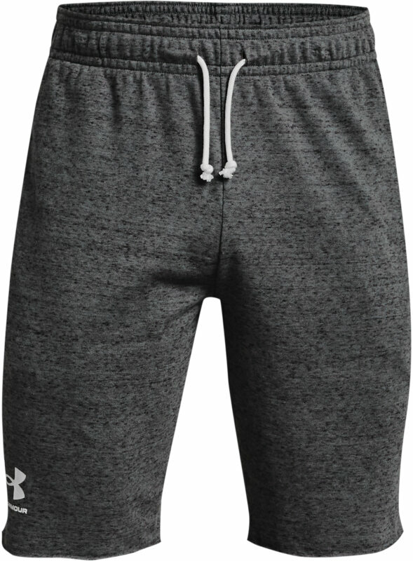Fitness nadrág Under Armour Men's UA Rival Terry Shorts Pitch Gray Full Heather/Onyx White S Fitness nadrág