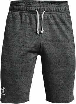 Fitness nohavice Under Armour Men's UA Rival Terry Shorts Pitch Gray Full Heather/Onyx White S Fitness nohavice - 1