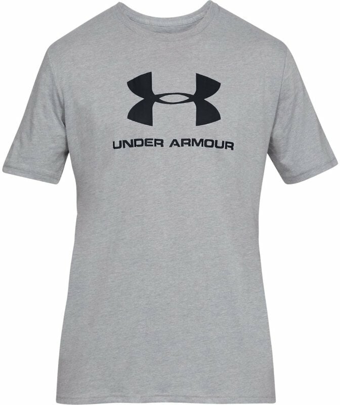 Fitness koszulka Under Armour Men's UA Sportstyle Logo Short Sleeve Steel Light Heather/Black M Fitness koszulka