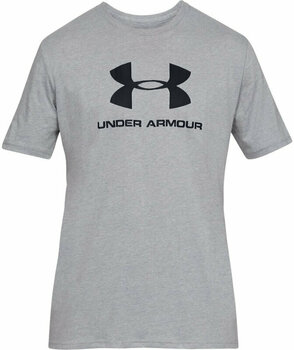 Fitness shirt Under Armour Men's UA Sportstyle Logo Short Sleeve Steel Light Heather/Black M Fitness shirt - 1