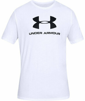 Fitness T-Shirt Under Armour Men's UA Sportstyle Logo Short Sleeve White/Black M Fitness T-Shirt - 1