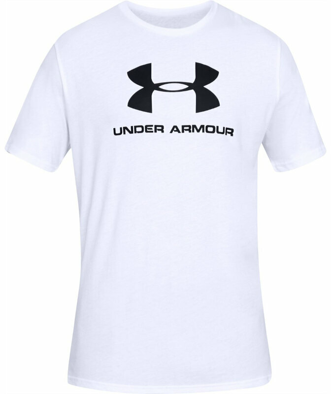 Fitness póló Under Armour Men's UA Sportstyle Logo Short Sleeve White/Black XL Fitness póló