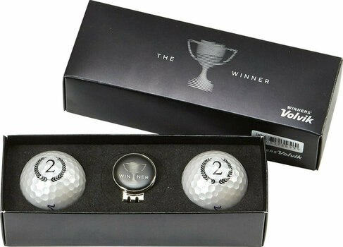 Golfball Volvik Champion Box Solice 2 Pack Golf Balls Plus Ball Marker Silver - 1