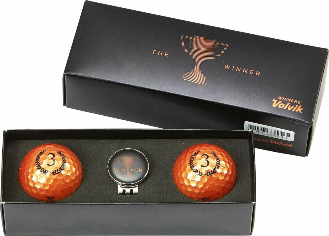 Piłka golfowa Volvik Champion Box Solice 2 Pack Golf Balls Plus Ball Marker Bronze