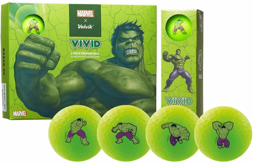 Golfový míček Volvik Vivid Marvel 12 Pack Golf Balls Hulk