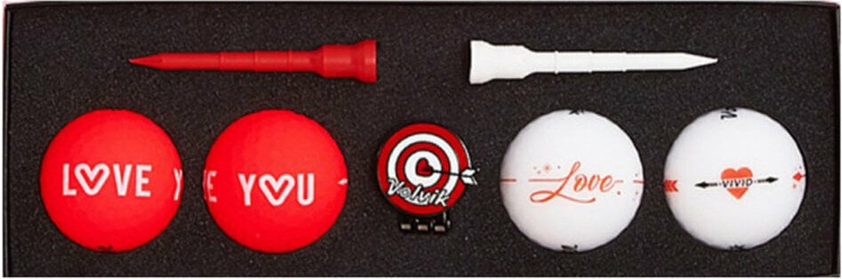 Golfový míček Volvik Vivid Love 4 Pack Golf Balls Plus Ball Marker and Tees