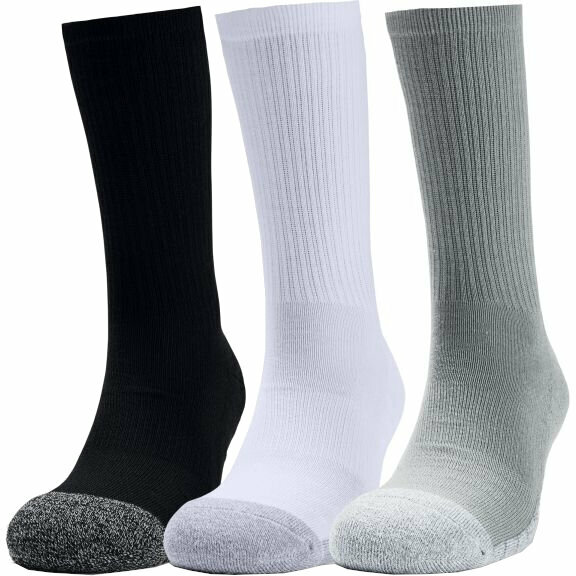 Fitness ponožky Under Armour UA HeatGear Crew 3-Pack Steel/White M Fitness ponožky