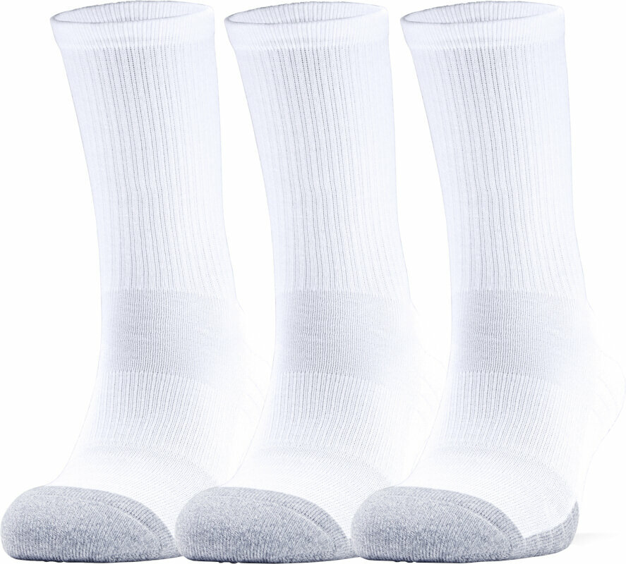 Fitness ponožky Under Armour UA HeatGear Crew 3-Pack White/Steel L Fitness ponožky