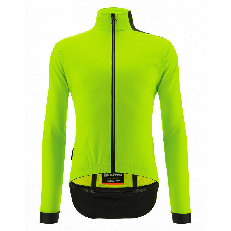 Kerékpár kabát, mellény Santini Vega Multi Jacket with Hood Verde Fluo M Kabát
