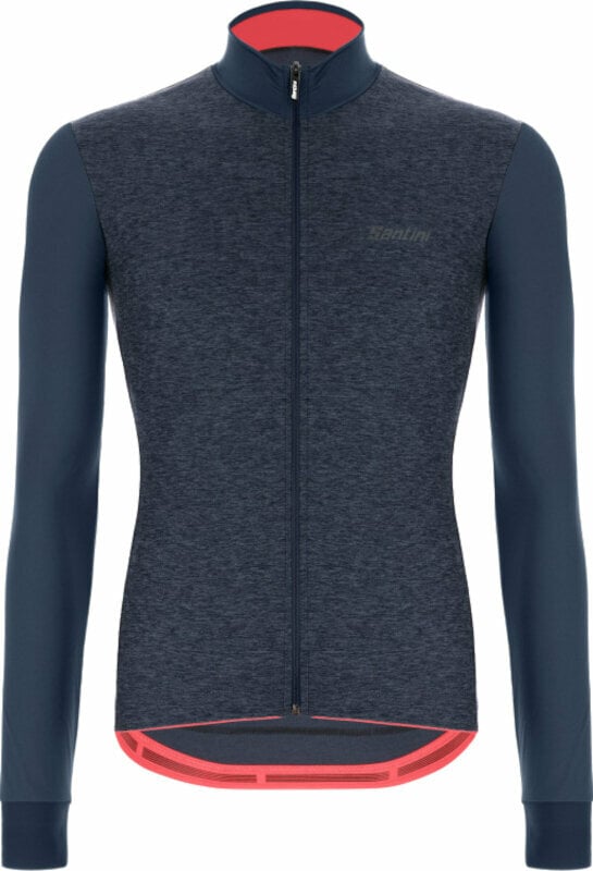 Cycling jersey Santini Colore Puro Long Sleeve Thermal Jersey Jacket Nautica M