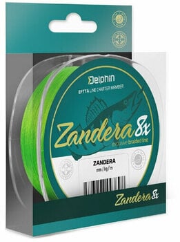 Vlasec, šňůra Delphin Zandera 8 Fluo Green 0,20 mm 15,5 kg 150 m - 1