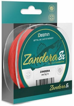 Fishing Line Delphin Zandera 8 Red 0,20 mm 15,5 kg 150 m - 1