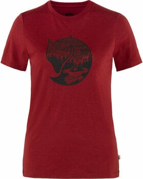 Majica na prostem Fjällräven W Abisko Wool Fox Pomegranate Red/Dark Navy XS Majica na prostem - 1