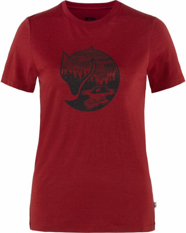 Outdoorové tričko Fjällräven W Abisko Wool Fox Pomegranate Red/Dark Navy S Tričko