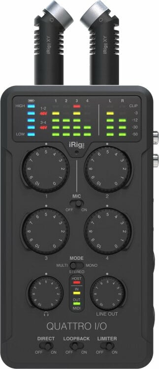 USB Audio Interface IK Multimedia iRig PRO Quattro I/O Deluxe