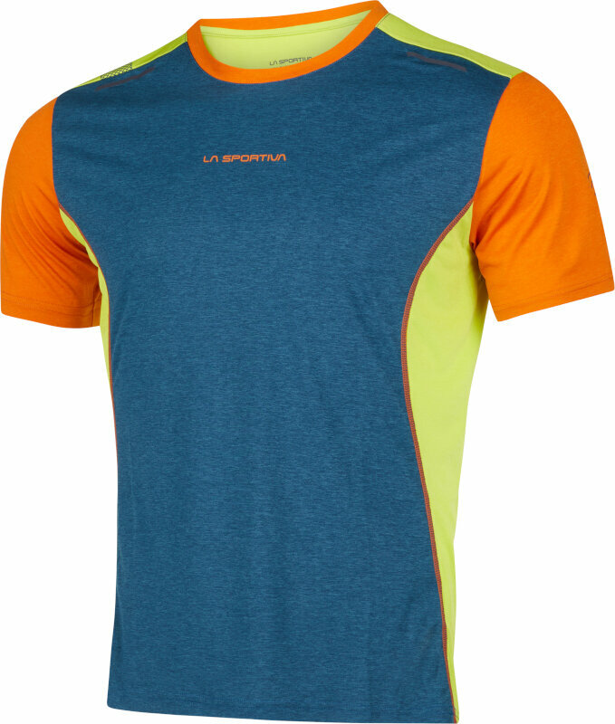 Udendørs T-shirt La Sportiva Tracer T-Shirt M Storm Blue/Lime Punch L T-shirt