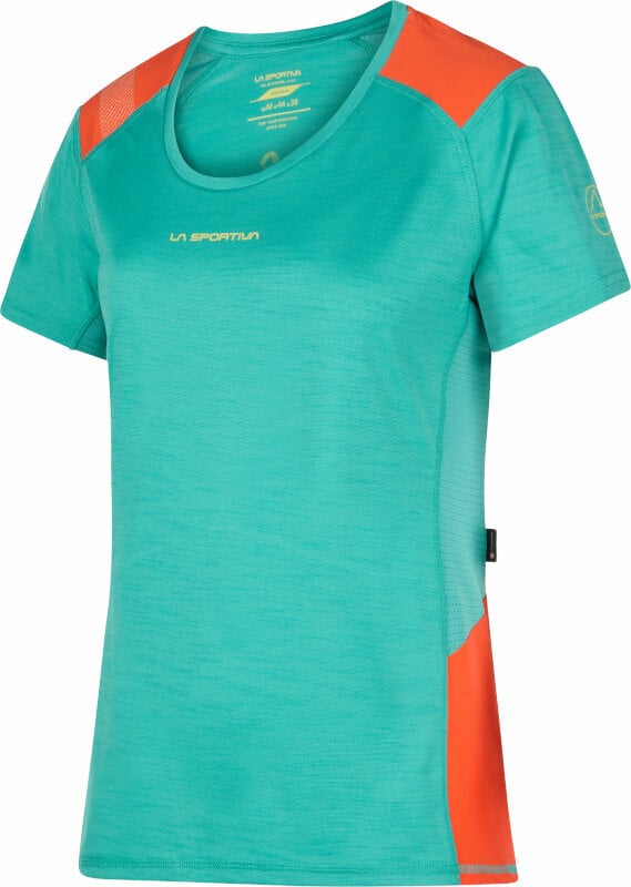 Outdoorové tričko La Sportiva Compass T-Shirt W Lagoon/Cherry Tomato L Outdoorové tričko
