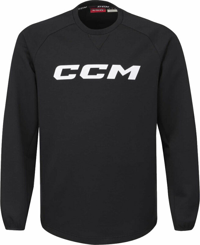 Bluza hokejowa CCM Locker Room Fleece Crew SR Black M SR Bluza hokejowa