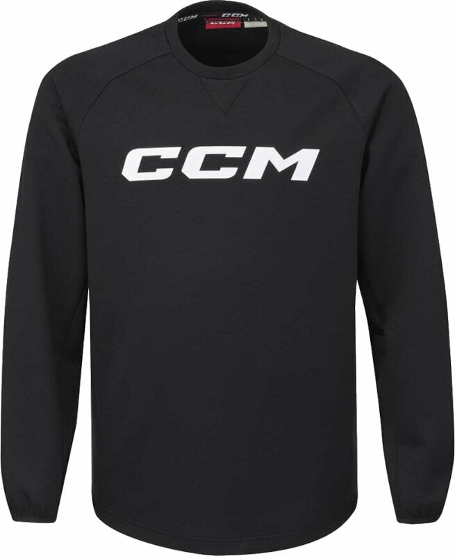 Bluza hokejowa CCM Locker Room Fleece Crew YTH Black XS YTH Bluza hokejowa