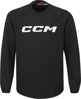 Bluza hokejowa CCM Locker Room Fleece Crew YTH Black XS YTH Bluza hokejowa - 1