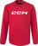 Bluza hokejowa CCM Locker Room Fleece Crew YTH Red XS YTH Bluza hokejowa
