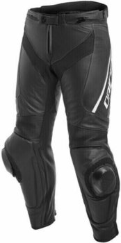 Pantalones de moto de cuero Dainese Delta 3 Black/Black/White 54 Pantalones de moto de cuero - 1