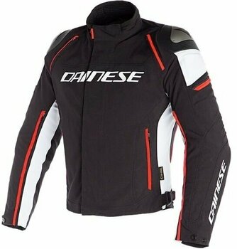 Chaqueta textil Dainese Racing 3 D-Dry Black/White/Fluo Red 44 Chaqueta textil - 1