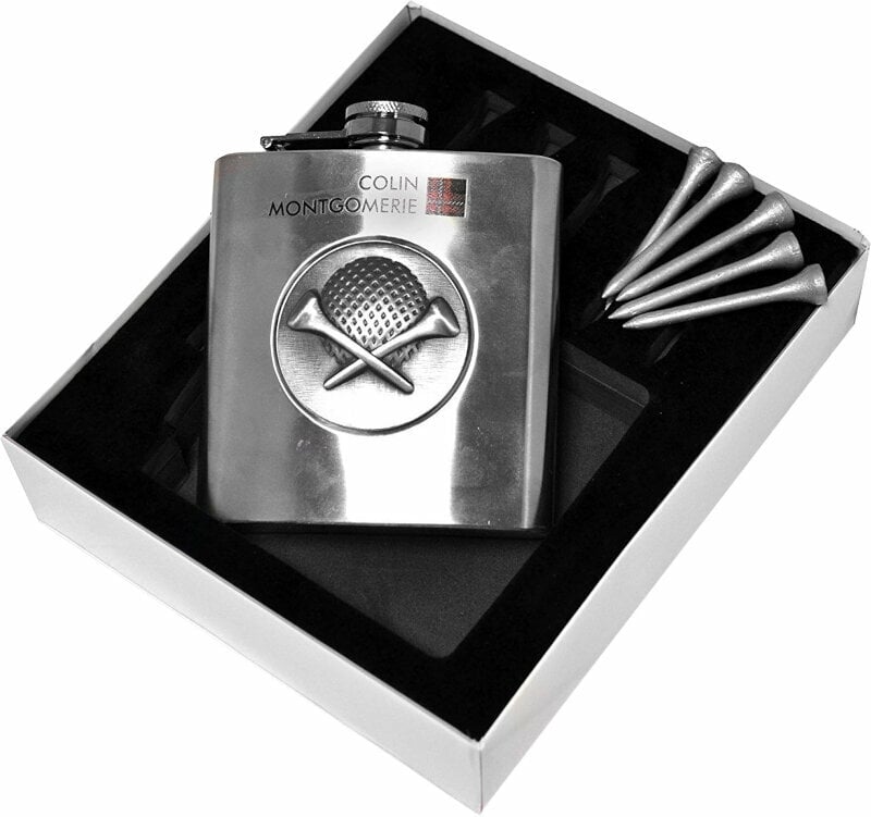 Gift Colin Montgomerie Golfers Hip Flask Set